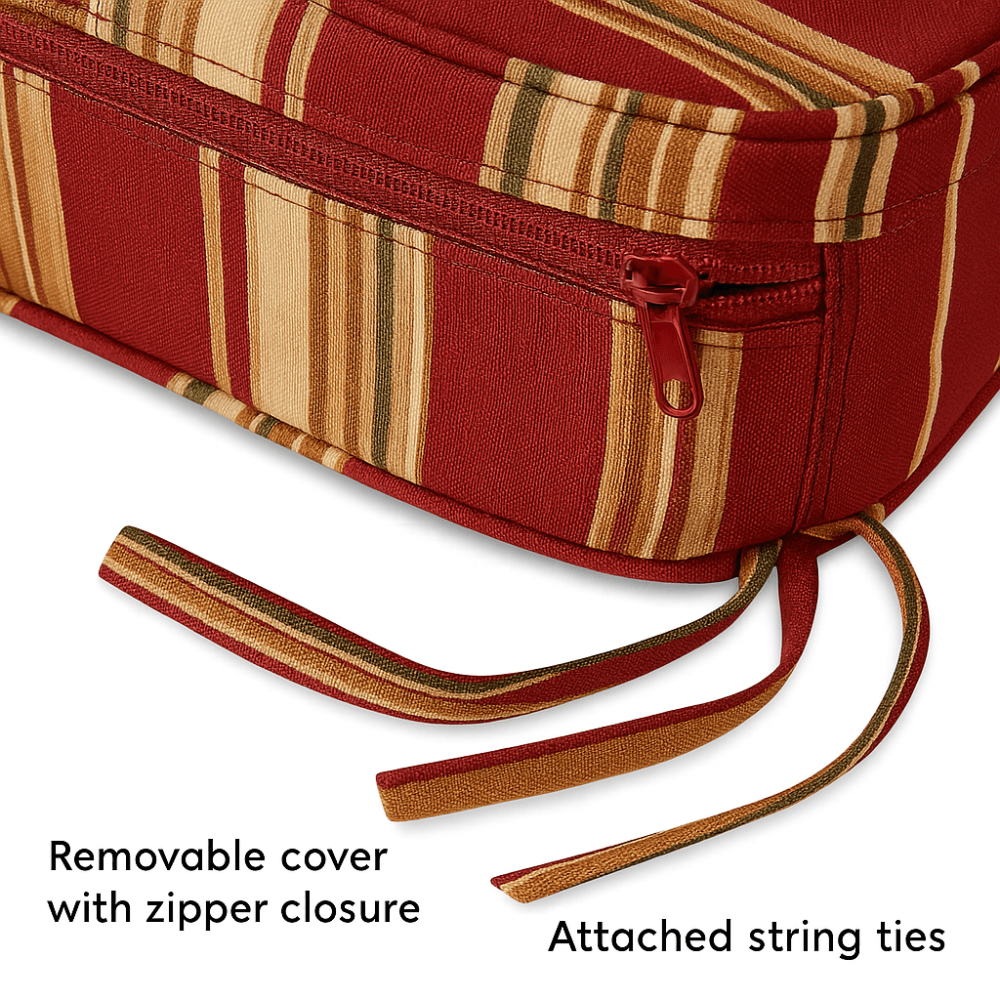 Outdoor Deep Seat Cushion Set - 2 Piece Tufted Back And Seat Pads for Lounge Chairs or Sofas - Comfy Sofa Cover