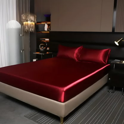 3 Piece Solid Color Smooth Fitted Bedding Sheet Set