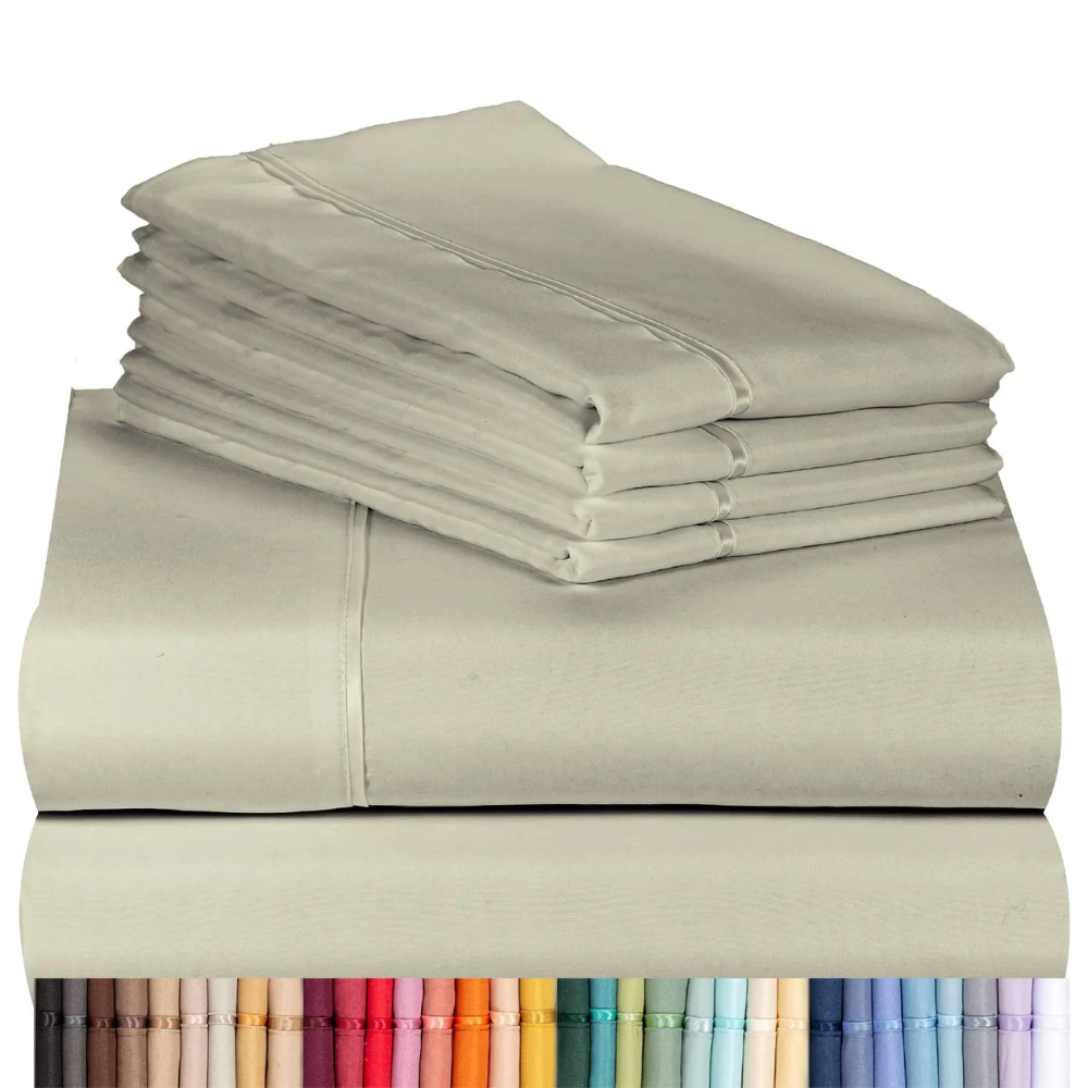 Pack of 4 Cooling Microfiber Bed Sheet Set Deep Pocket