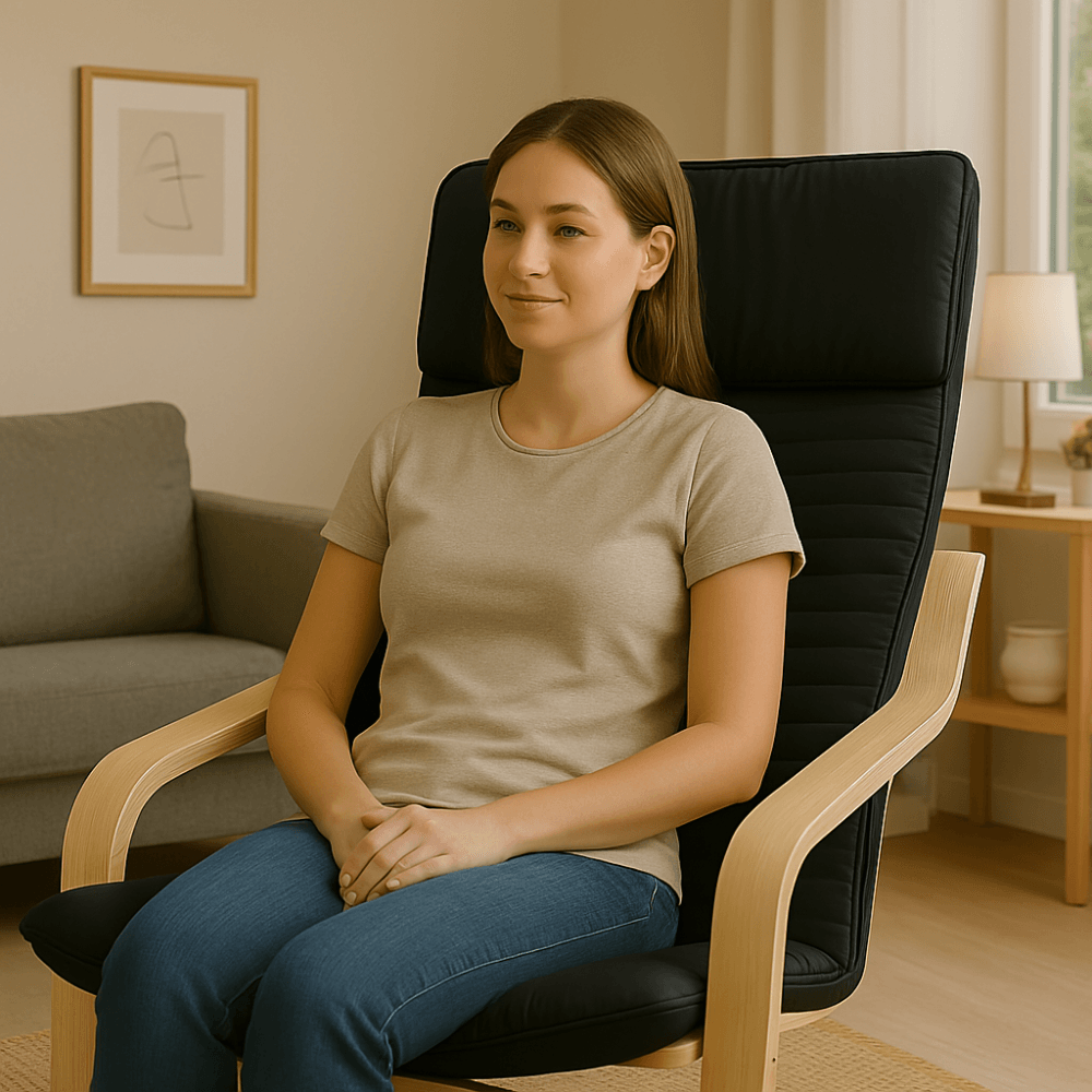 High-Back Armchair Cushion With Stitch Detailing – Soft and Slim Design - Comfy Sofa Cover