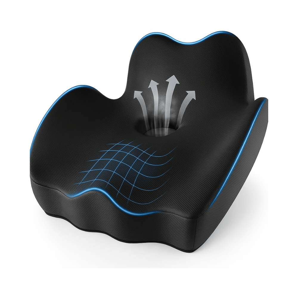 Ergonomic Memory Foam Seat Cushion With Hollow Vent Design - Comfy Sofa Cover