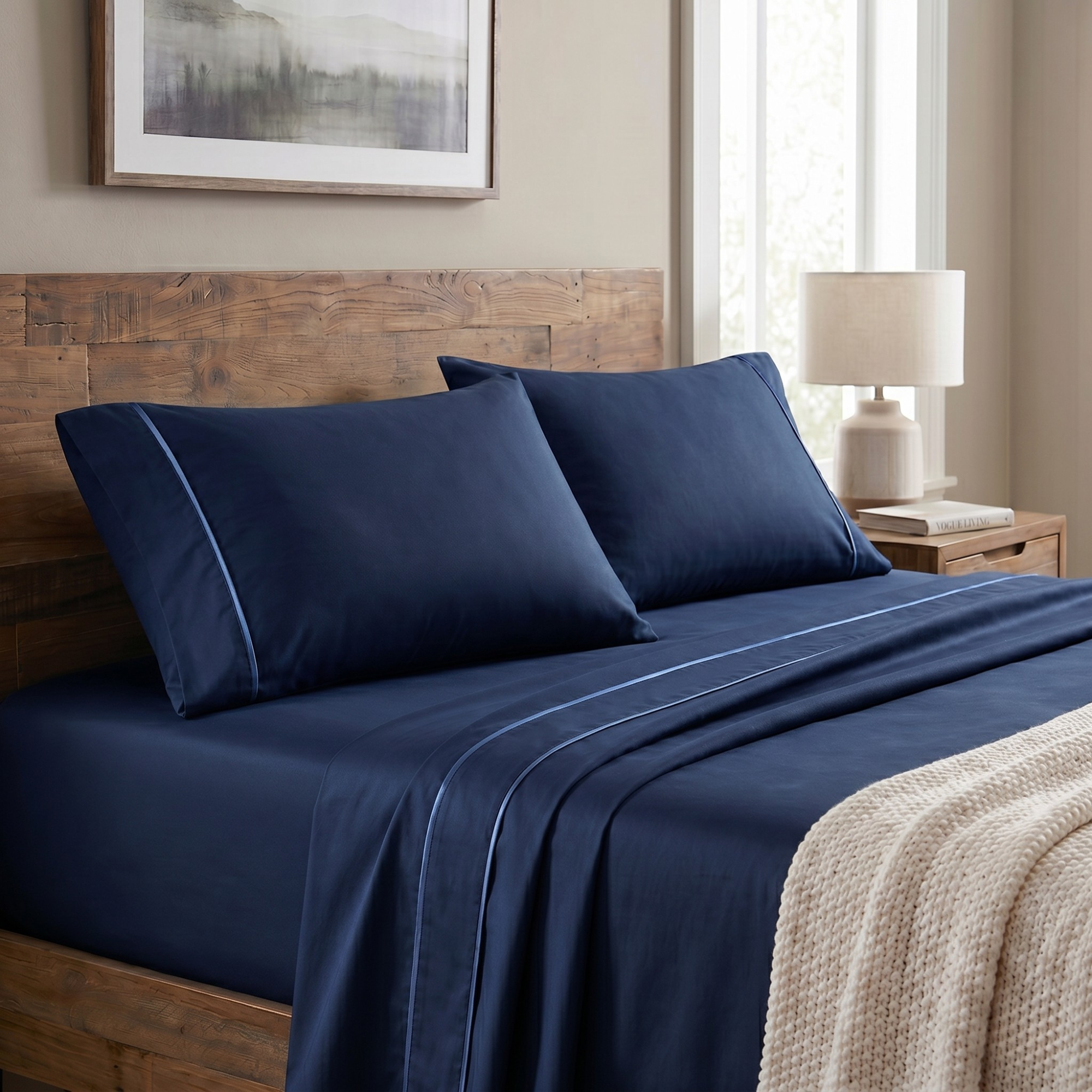 4 Piece Cooling Bed Sheet Set With Deep Pockets
