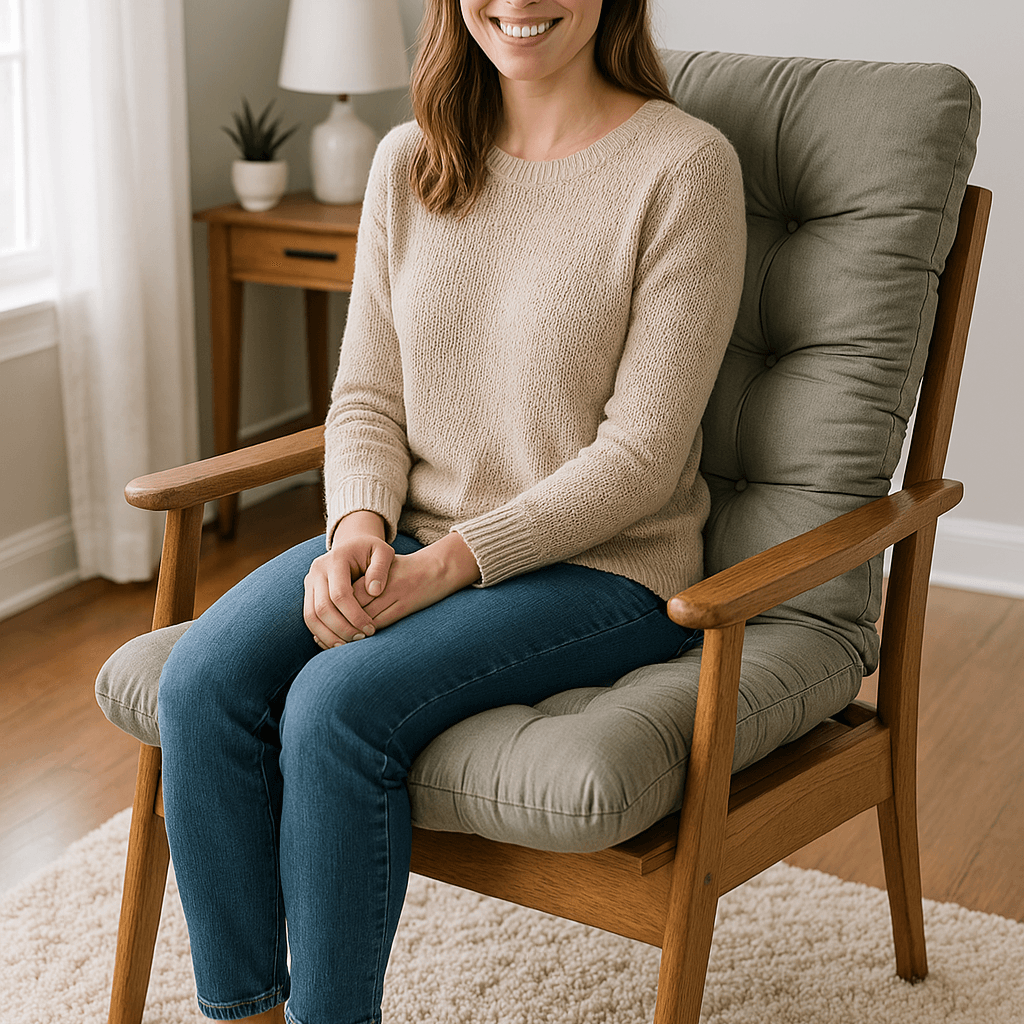 Tufted Indoor Outdoor Chair Cushion – Plush Floor Seat Pad for Home and Lounge Use - Comfy Sofa Cover