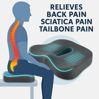 Memory Foam Wedge Seat Cushion For Home Office and Travel - Comfy Sofa Cover