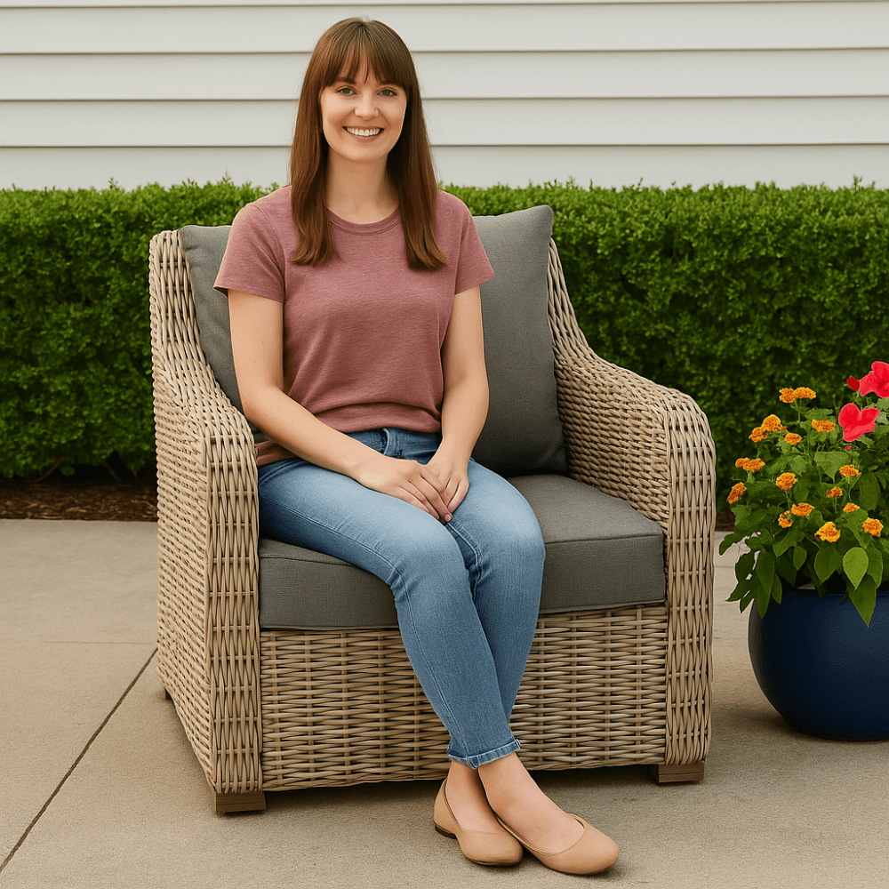 2 Piece Outdoor Deep Seat Set With Foam Core and Removable Covers - Comfy Sofa Cover