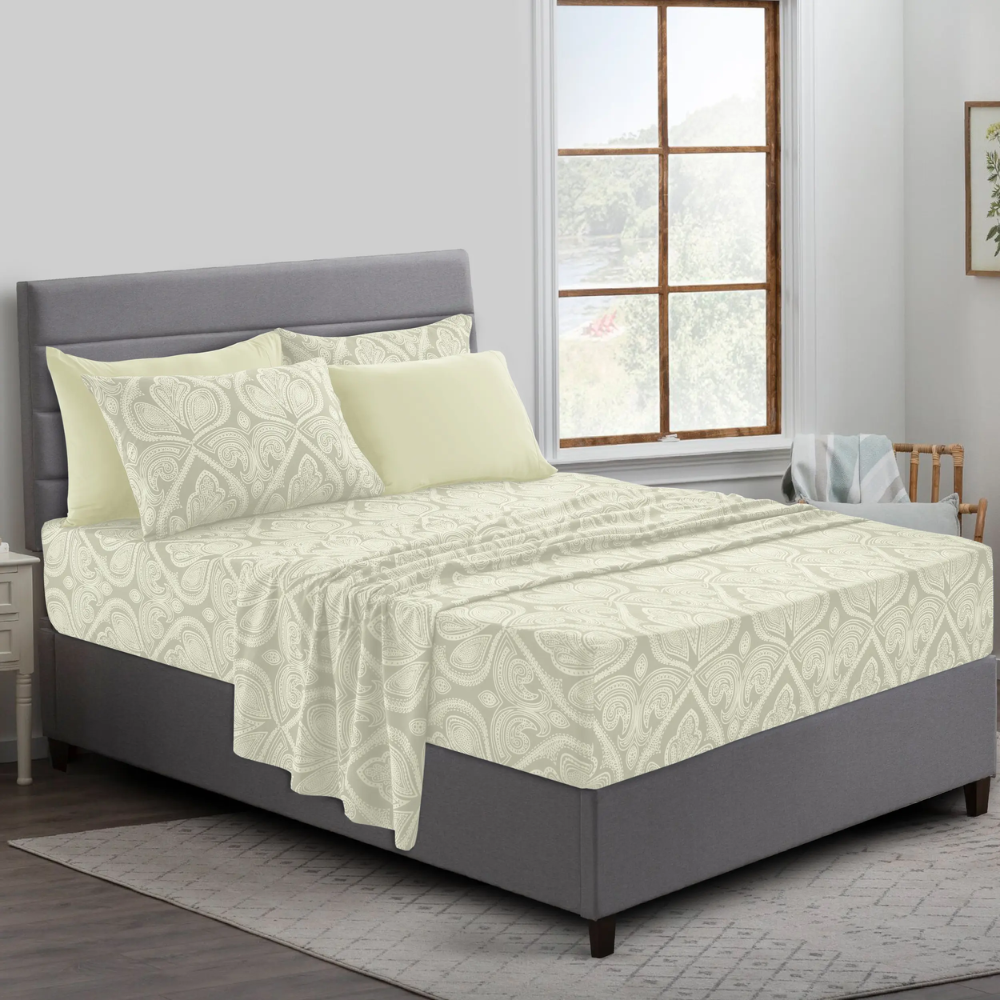 Pack Of 6 Embroidered Bed Sheet Set King