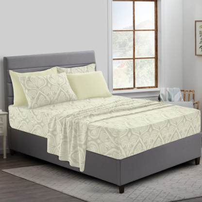 Pack Of 6 Embroidered Bed Sheet Set King