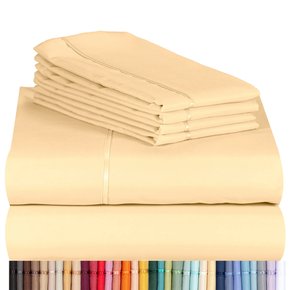 Pack of 4 Cooling Microfiber Bed Sheet Set Deep Pocket