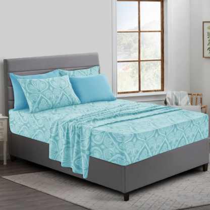 Pack Of 6 Embroidered Bed Sheet Set King