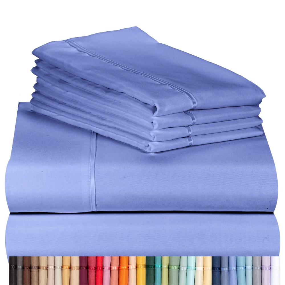 Pack of 4 Cooling Microfiber Bed Sheet Set Deep Pocket