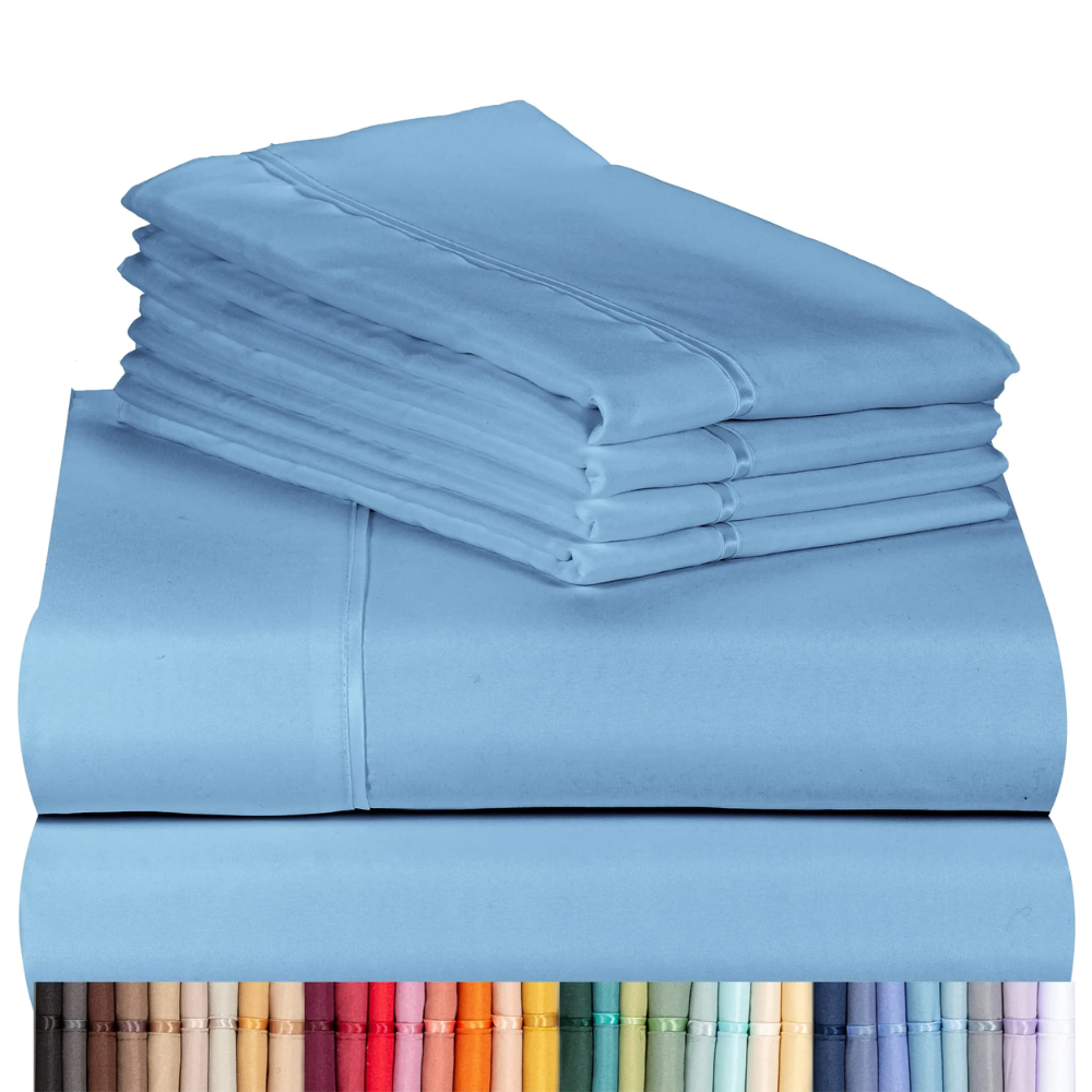 Pack of 4 Cooling Microfiber Bed Sheet Set Deep Pocket