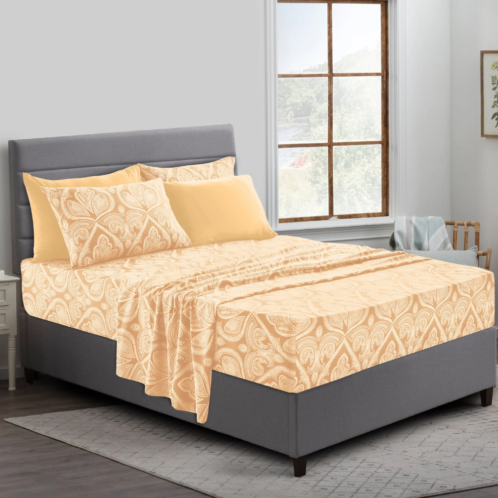 Pack Of 6 Embroidered Bed Sheet Set King