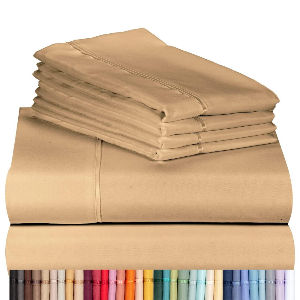 Pack of 4 Cooling Microfiber Bed Sheet Set Deep Pocket