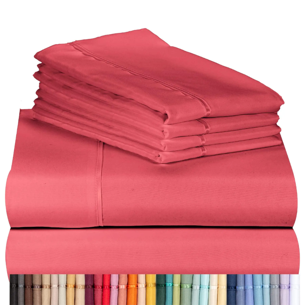 Pack of 4 Cooling Microfiber Bed Sheet Set Deep Pocket