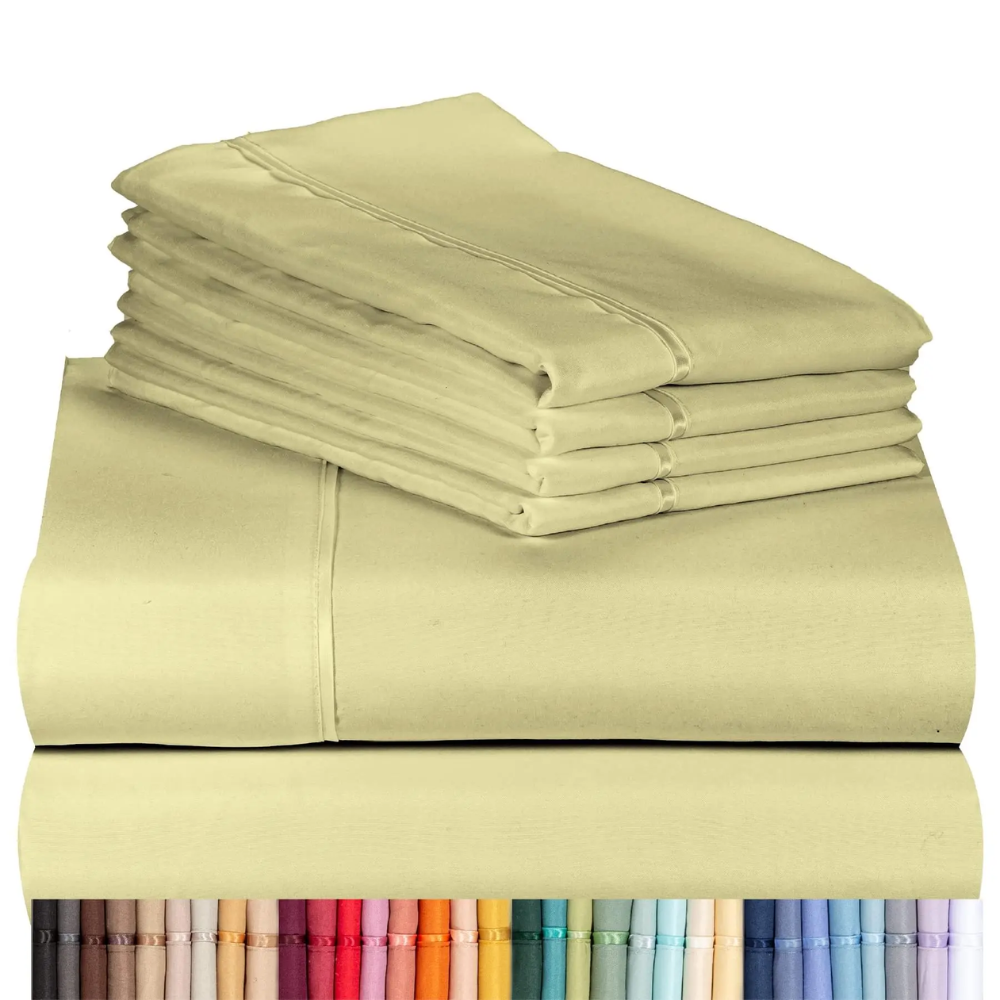 Pack of 4 Cooling Microfiber Bed Sheet Set Deep Pocket
