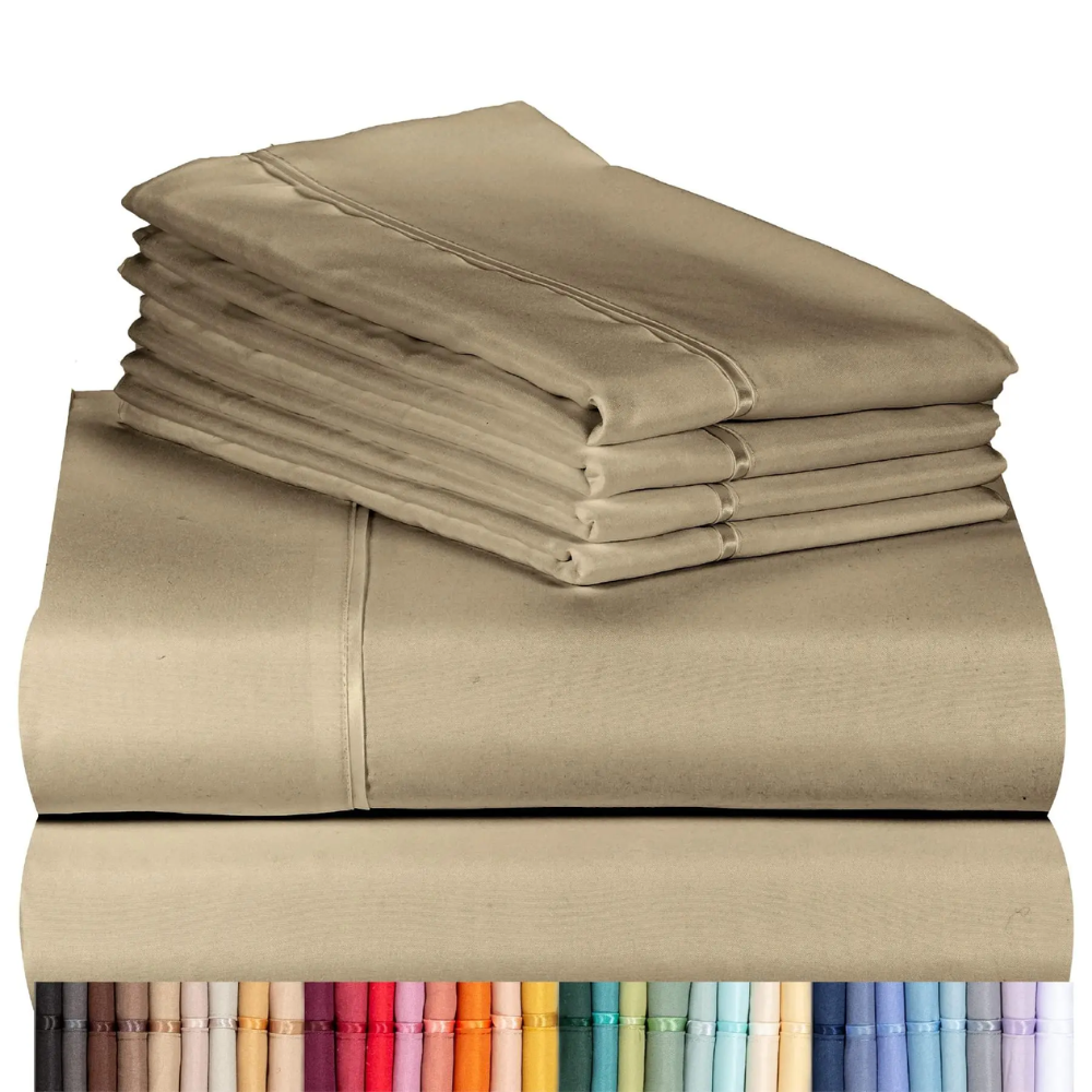 Pack of 4 Cooling Microfiber Bed Sheet Set Deep Pocket