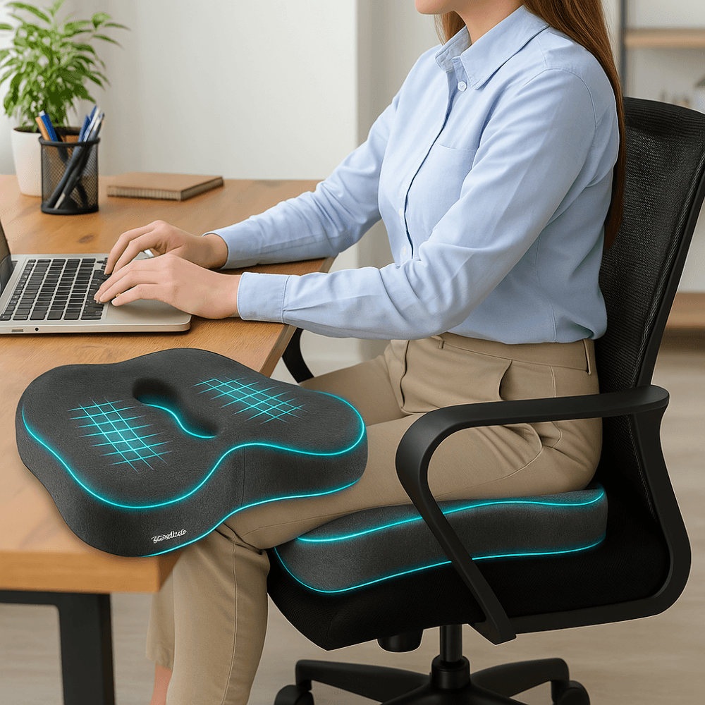 Memory Foam Wedge Seat Cushion For Home Office and Travel - Comfy Sofa Cover