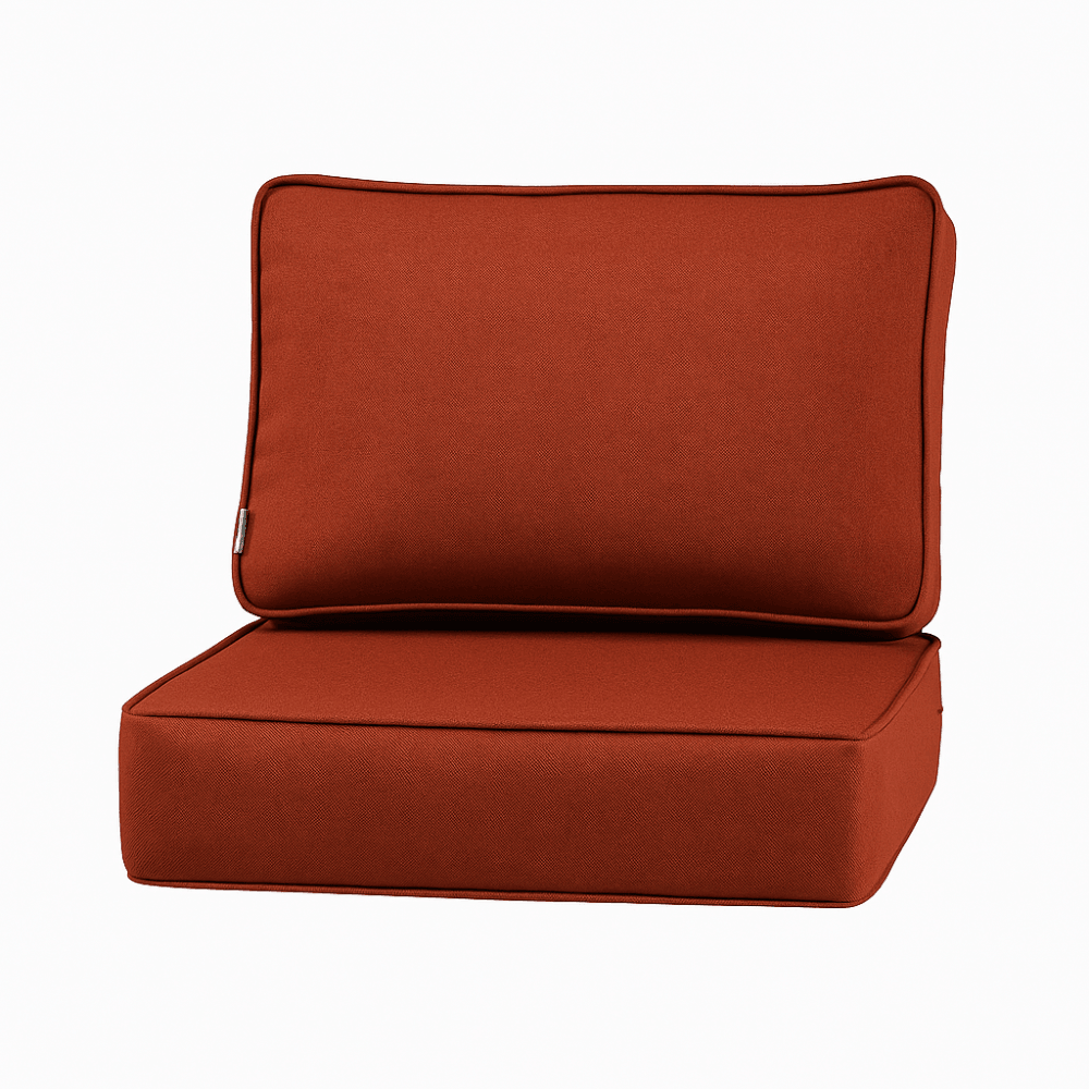 2 Piece Outdoor Lounge Seat And Back Set With Removable Covers – Square Shape - Comfy Sofa Cover