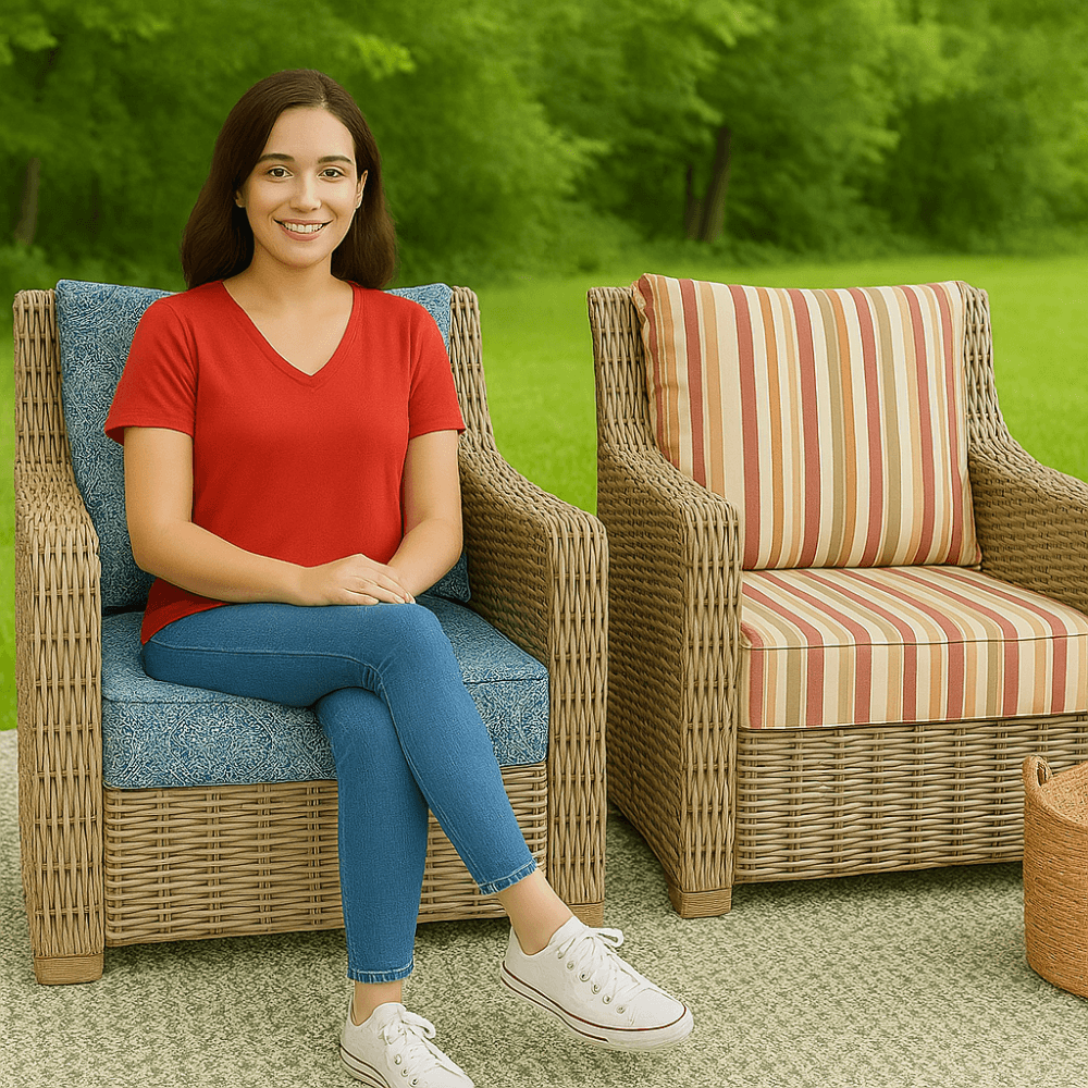 2 Piece Outdoor Deep Seat Set With Removable Covers - Comfy Sofa Cover