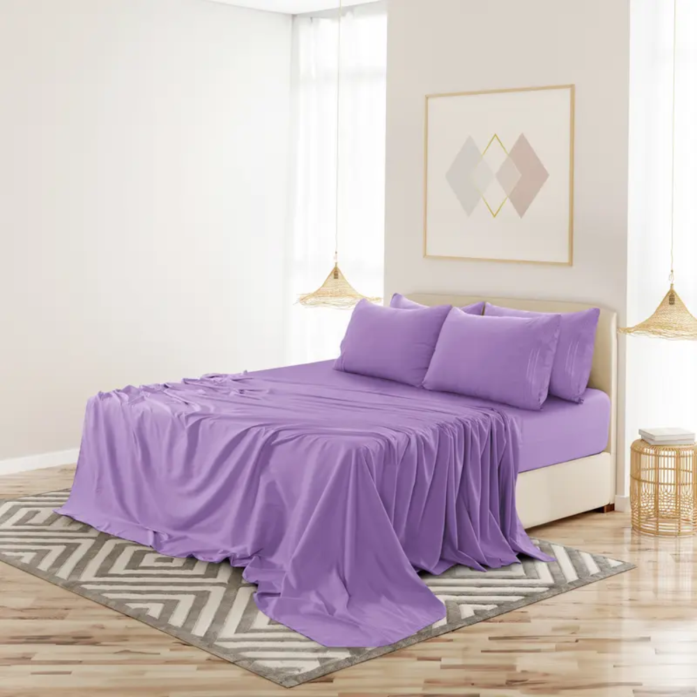 Pack Of 6 Embroidered Bed Sheet Set King