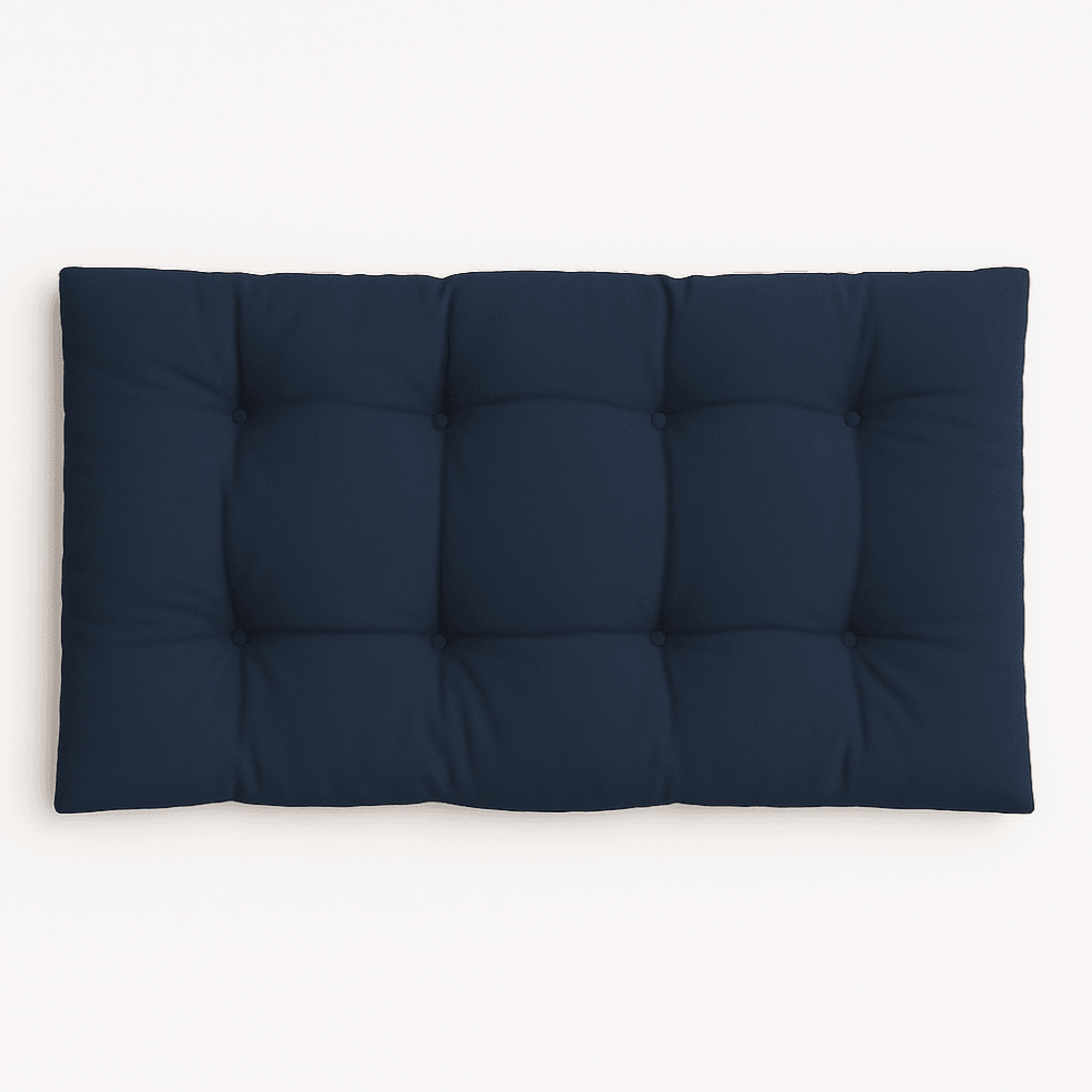 Tufted Indoor Bench Seat Pad – Solid Twill Fabric - Comfy Sofa Cover
