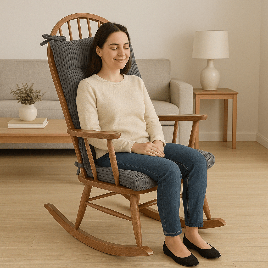 2 Piece Rocking Chair Cushion Set With Back And Seat Support - Comfy Sofa Cover