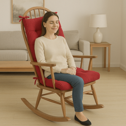 2 Piece Rocking Chair Cushion Set With Back And Seat Support - Comfy Sofa Cover