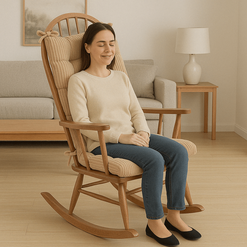 2 Piece Rocking Chair Cushion Set With Back And Seat Support - Comfy Sofa Cover