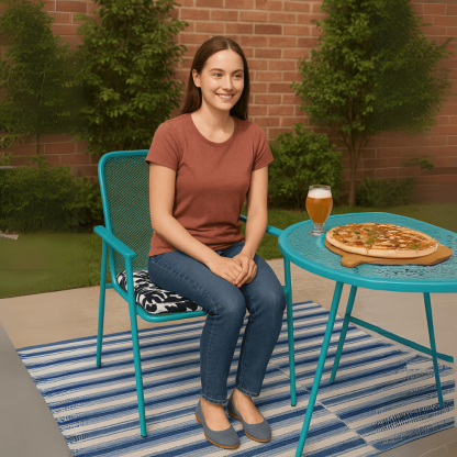 Outdoor Tufted Chair Seat Cushion With Ties – 16x16 Inch - Comfy Sofa Cover