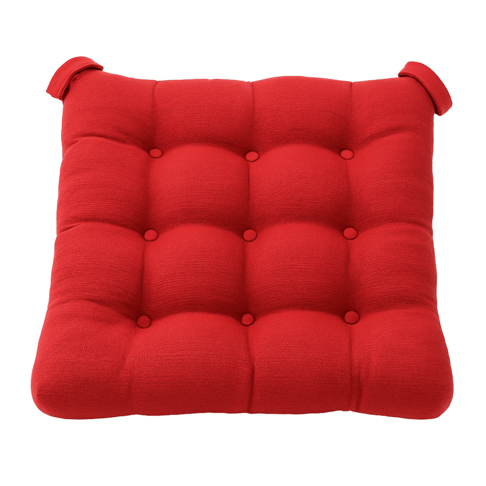 4 Piece Textured Chair Seat Cushion Set With Velcro Loops - Comfy Sofa Cover