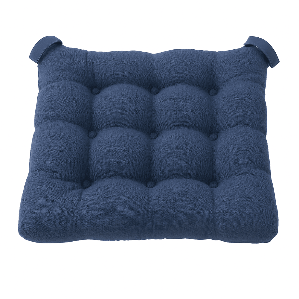 4 Piece Textured Chair Seat Cushion Set With Velcro Loops - Comfy Sofa Cover