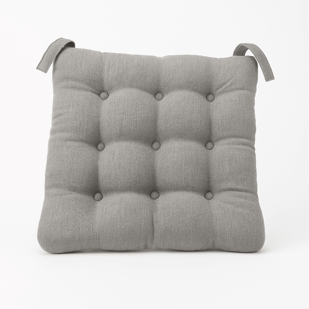 4 Piece Textured Chair Seat Cushion Set With Velcro Loops - Comfy Sofa Cover