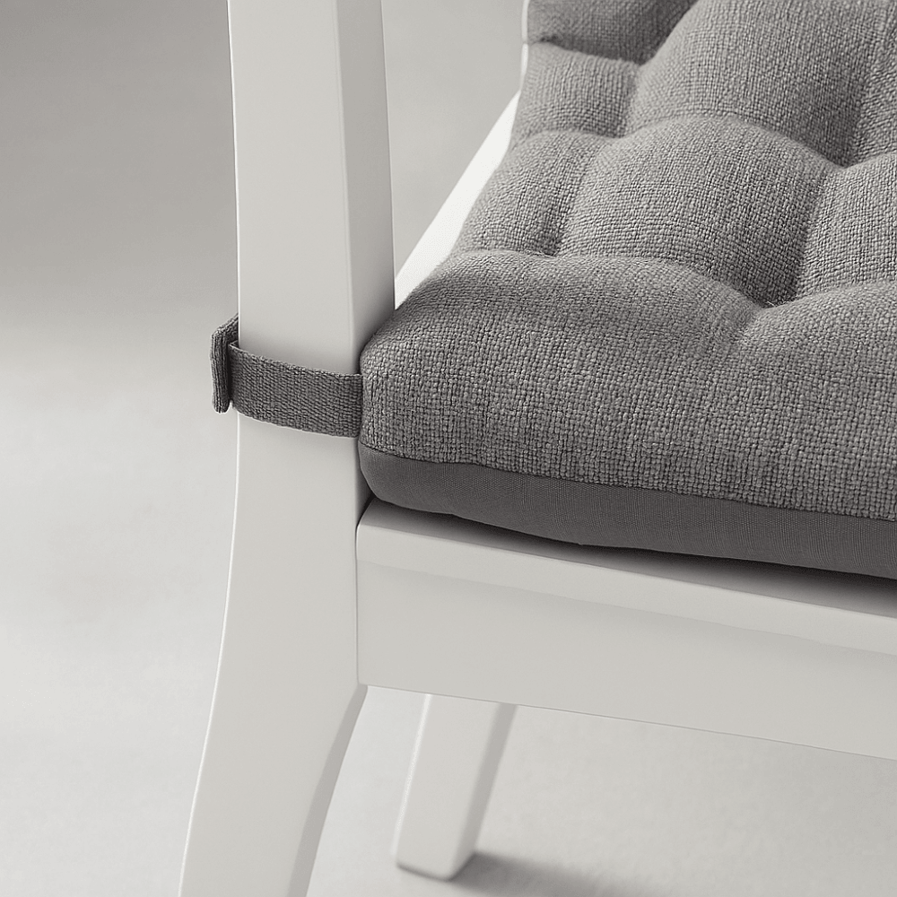 4 Piece Textured Chair Seat Cushion Set With Velcro Loops - Comfy Sofa Cover