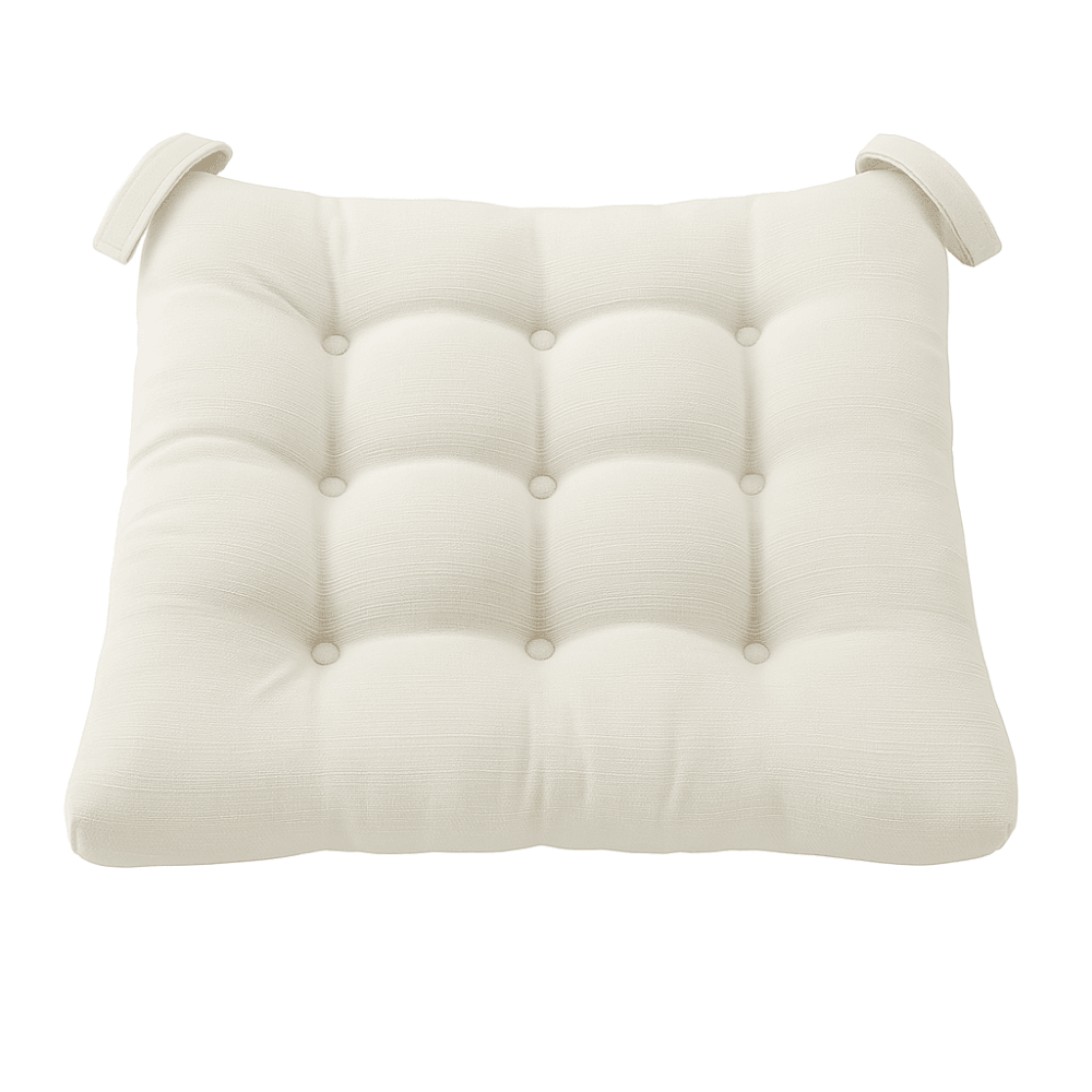 4 Piece Textured Chair Seat Cushion Set With Velcro Loops - Comfy Sofa Cover