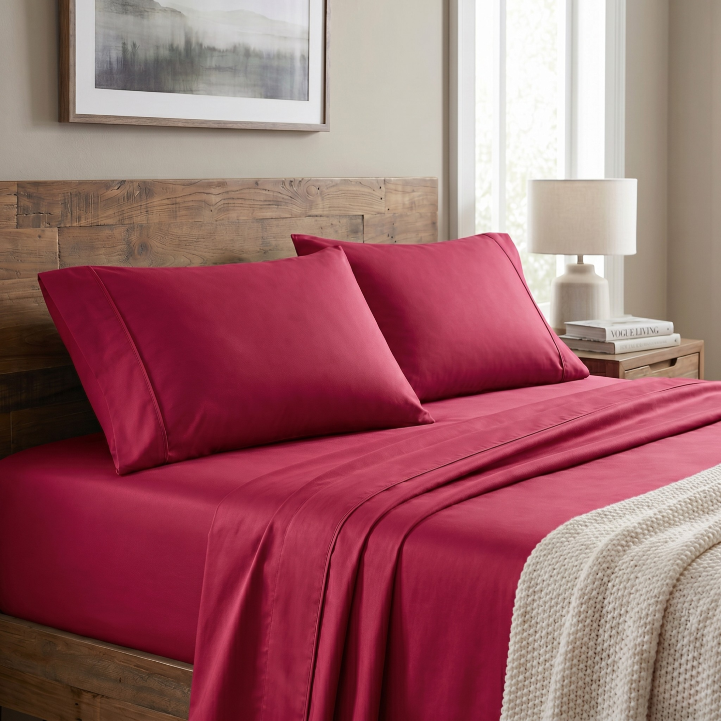 4 Piece Cooling Bed Sheet Set With Deep Pockets
