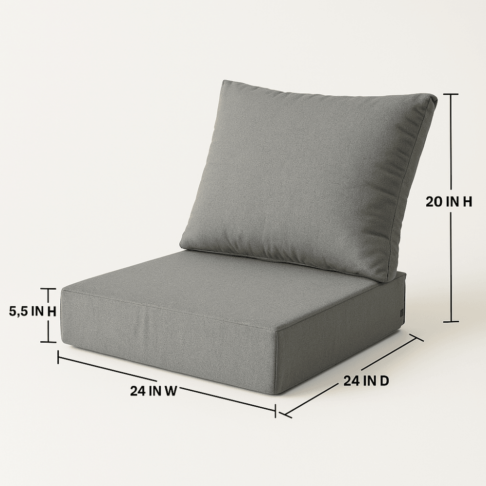 2 Piece Outdoor Deep Seat Set With Foam Core and Removable Covers - Comfy Sofa Cover