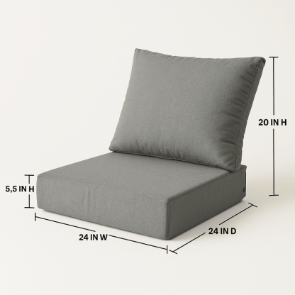 2 Piece Outdoor Deep Seat Set With Foam Core and Removable Covers - Comfy Sofa Cover