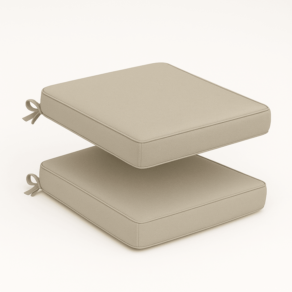Outdoor Square Seat Pads With Cushion Ties – Set of 2 - Comfy Sofa Cover