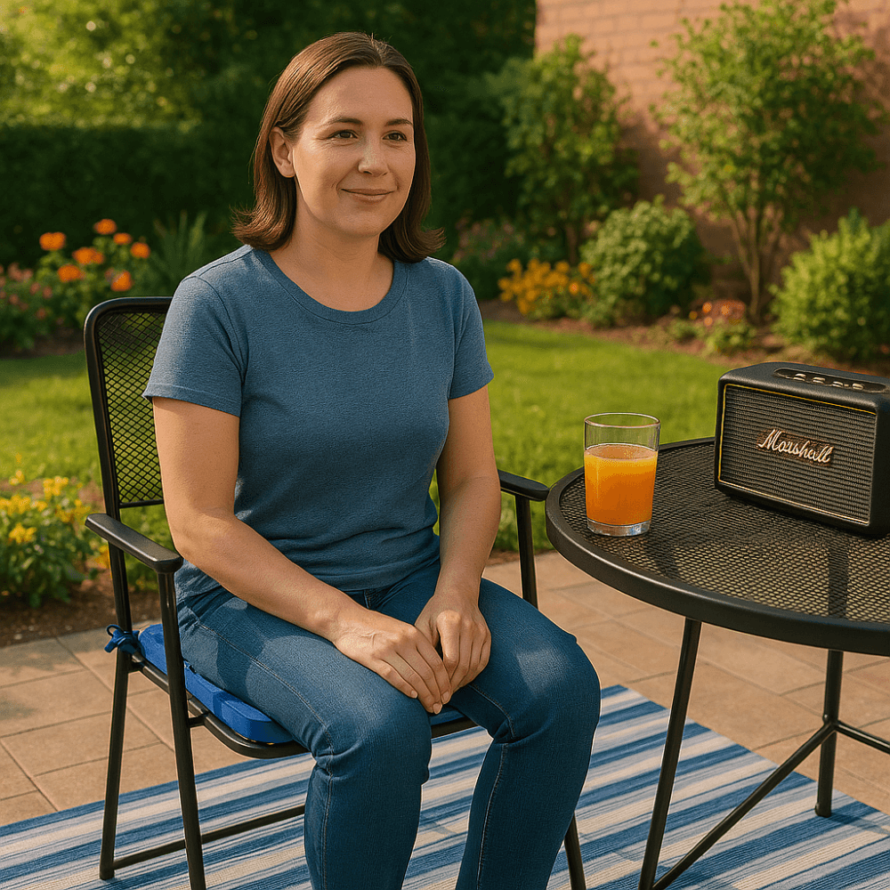 Tufted Outdoor Chair Pad With Ties – 16 x 16 Inch - Comfy Sofa Cover