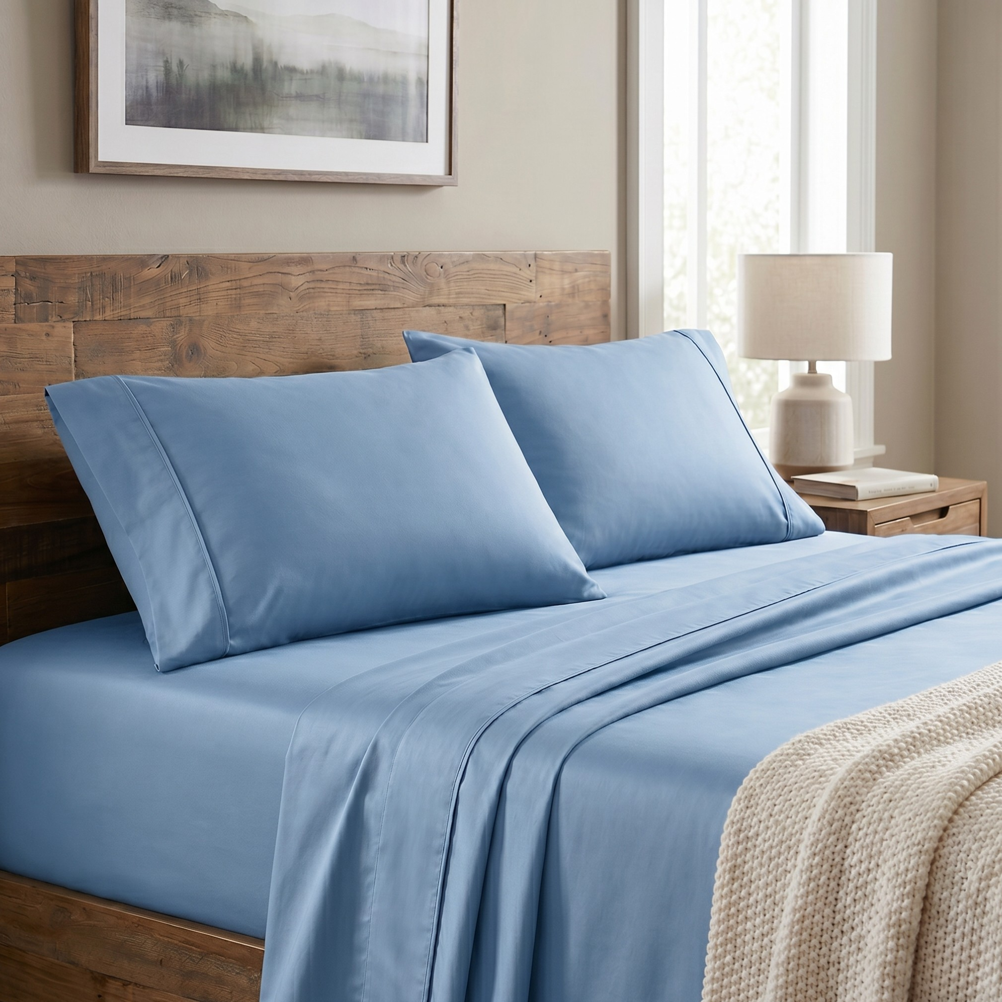4 Piece Cooling Bed Sheet Set With Deep Pockets
