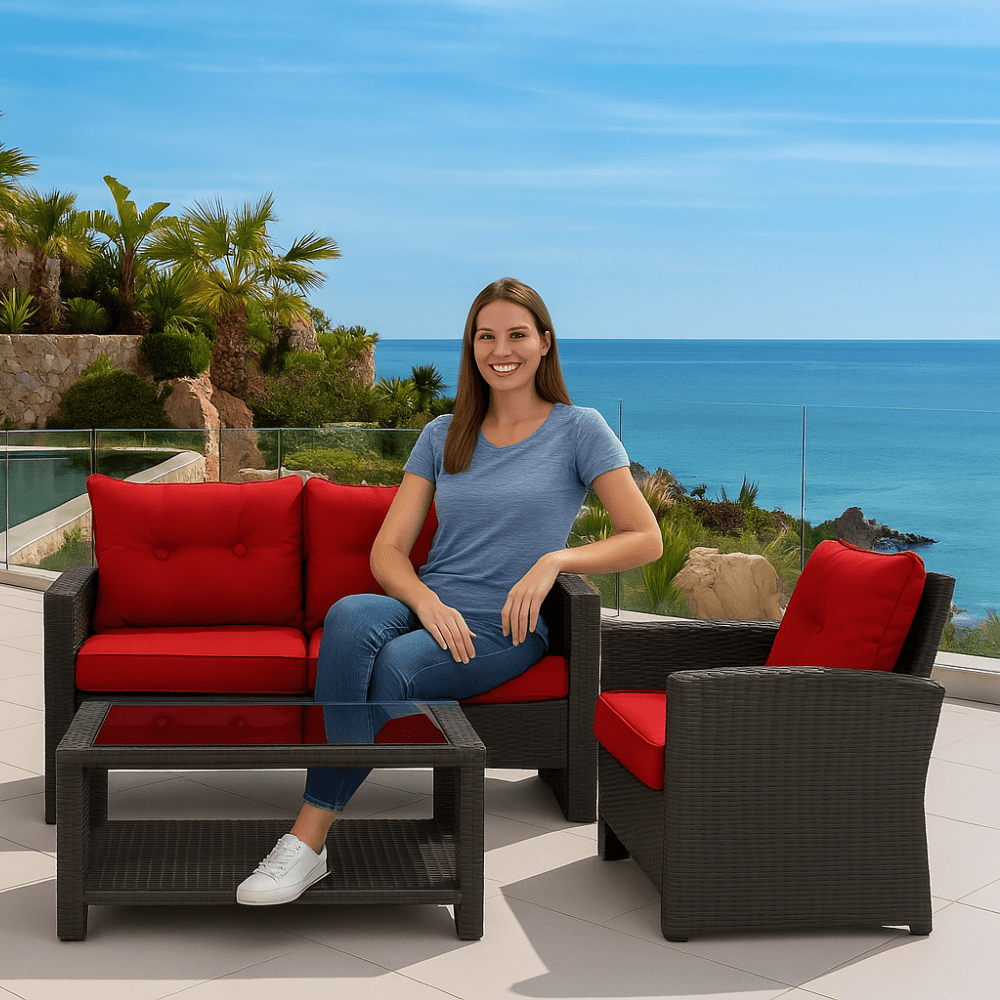 8 Piece Outdoor Seat And Back Replacement Set With Zippered Covers - Comfy Sofa Cover