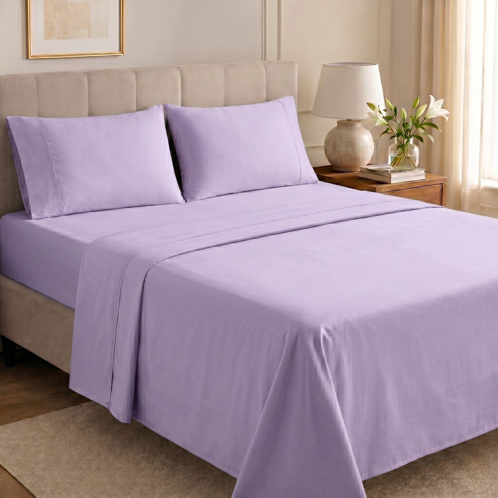 4 Piece Cooling Microfiber Sheet Set With Deep Pocket Design