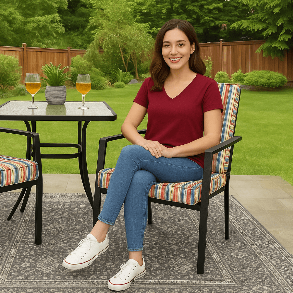 1 Piece Outdoor Chair Pad With Backrest And Ties - Comfy Sofa Cover