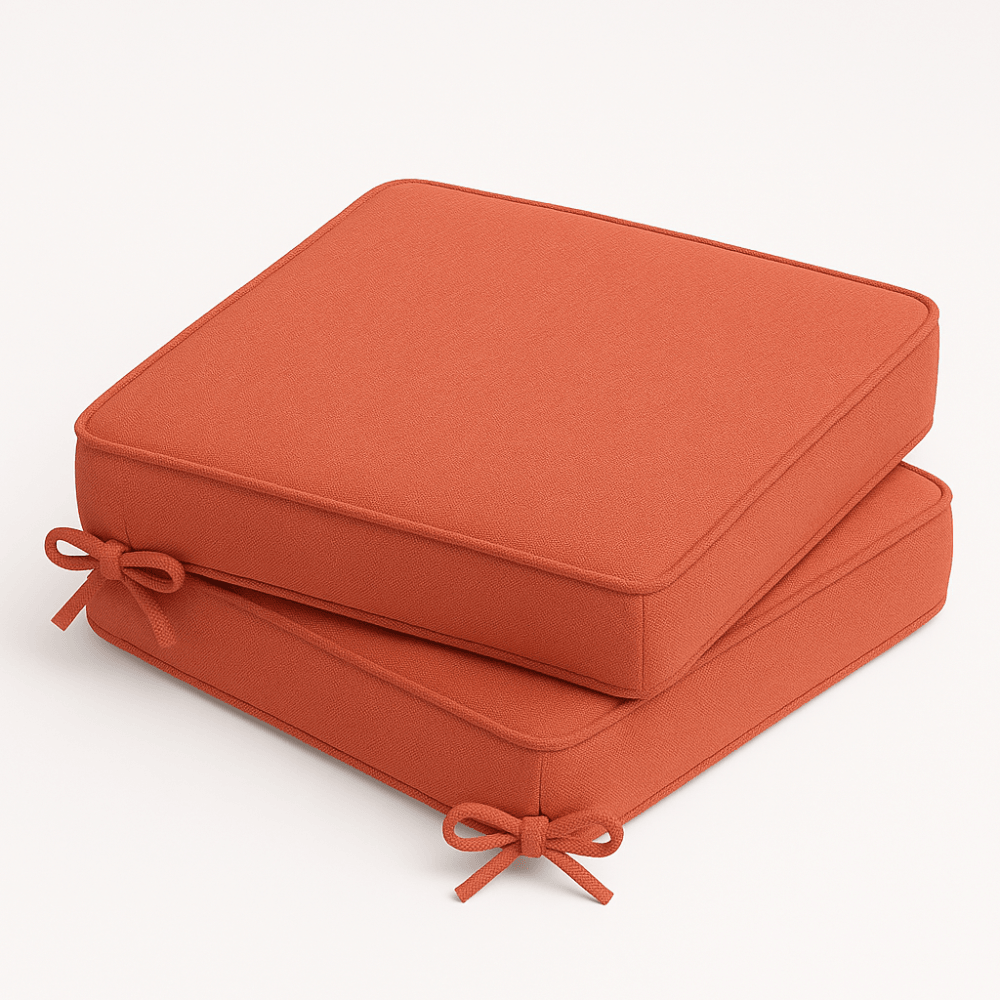 Outdoor Square Seat Pads With Cushion Ties – Set of 2 - Comfy Sofa Cover