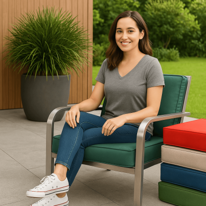 2 Piece Outdoor Lounge Seat And Back Set With Removable Covers – Square Shape - Comfy Sofa Cover