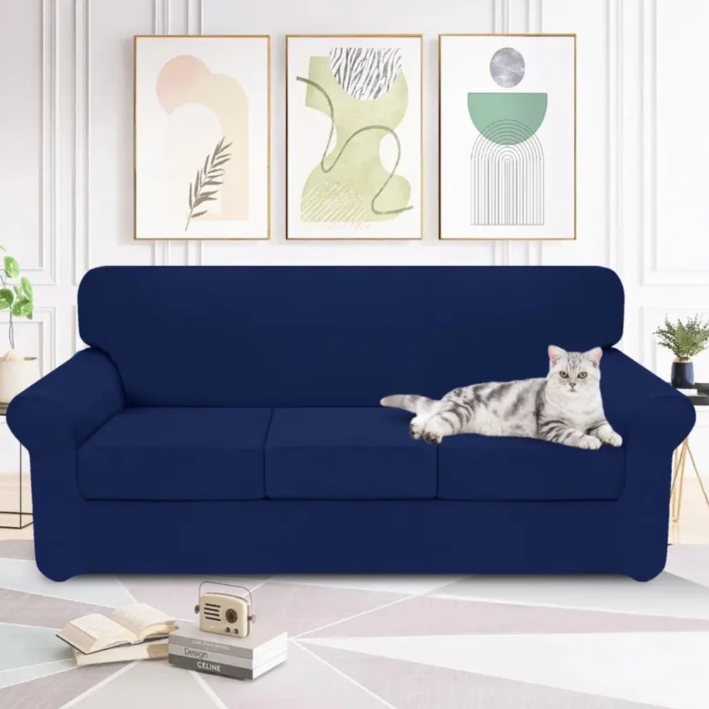 Stretch Soft Couch Cover for Dogs, Christmas Slipcover for Sofa with 1/2/3 Seperated Cushions