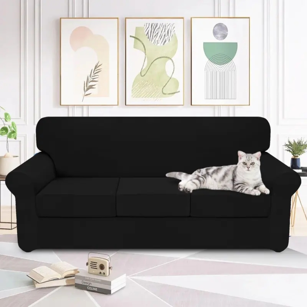 Stretch Soft Couch Cover for Dogs, Christmas Slipcover for Sofa with 1/2/3 Seperated Cushions