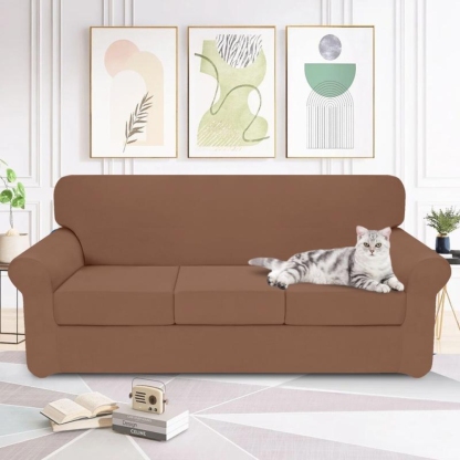 Stretch Soft Couch Cover for Dogs, Christmas Slipcover for Sofa with 1/2/3 Seperated Cushions