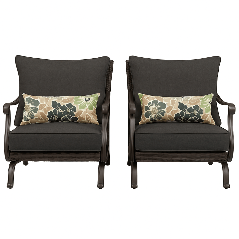 6 Piece Outdoor Chair Cushion Set – Seat, Back, and Pillows - Comfy Sofa Cover