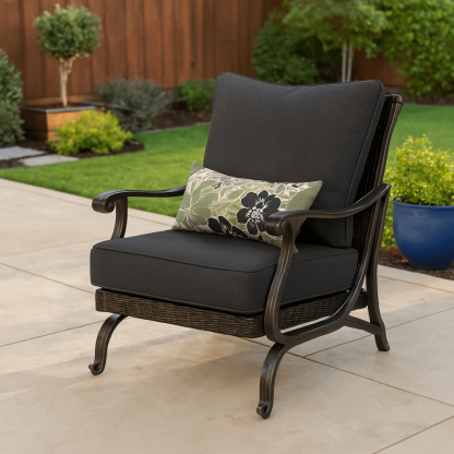 6 Piece Outdoor Chair Cushion Set – Seat, Back, and Pillows - Comfy Sofa Cover